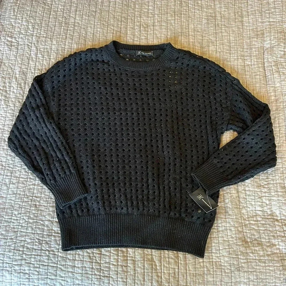 NWT- INC International Concepts Sparkly Black Knit Sweater- size s - Picture 1 of 4